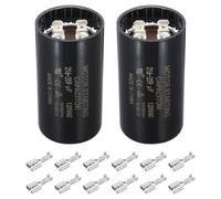 PATIKIL Motor Start Capacitor, 2 Pcs 216-259uf 125V 50/60Hz CD60 Run Capacitor, Round, Aluminium, Plastic, CAPACITOR, for Electric Motor Starts Running