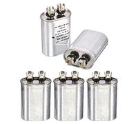 PATIKIL Motor Start Capacitor, 5 Pack 10uF 370VAC, CBB65 Oval Run Capacitor, for Air Conditioner Cool Heat Pump Condenser Straight