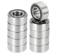 PATIKIL MR105-2RS Deep Groove Ball Bearing 5mm x 10mm x 4mm, 10 Pack Double Rubber Sealed Miniature Bearings for Electric Motor Industrial Machine, Black&Silver