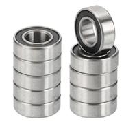 PATIKIL MR115-2RS Deep Groove Ball Bearing 5mm x 11mm x 4mm, 10 Pack Double Rubber Sealed Miniature Bearings for Electric Motor Industrial Machine, Black&Silver