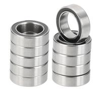 PATIKIL MR128-2RS Deep Groove Ball Bearing 8mm x 12mm x 3.5mm, 10 Pack Double Rubber Sealed Miniature Bearings for Electric Motor Industrial Machine, Black&Silver