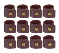 PATIKIL Napkin Rings, 12 Pcs Leather Napkin Rings Rustic Holder for Table Decor Thanksgiving Farmhouse Wedding Fall Banquets Dinner Party Ornaments Classic, Dark Red