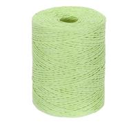 PATIKIL Natural Cotton Raffia Yarn 328 Yard, Crochet Raffia Paper Ribbon for DIY Sun Hat Beach Bag Crochet Yarn Wrapping Knitting, Light Green