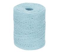 PATIKIL Natural Cotton Raffia Yarn 328 Yard, Crochet Raffia Paper Ribbon for DIY Sun Hat Beach Bag Crochet Yarn Wrapping Knitting, Light Blue