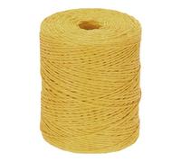 PATIKIL Natural Cotton Raffia Yarn 328 Yard, Crochet Raffia Paper Ribbon for DIY Sun Hat Beach Bag Crochet Yarn Wrapping Knitting, Golden Yellow