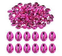PATIKIL Natural Seashell Charm, 100 Pcs Oval Dyed Shells Craft Pendants Open Back Scallop Shell Beads with Hole for Necklace DIY Ocean Jewelry Making, Purple