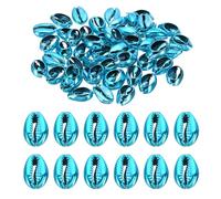 PATIKIL Natural Seashell Charm, 50 Pcs Oval Dyed Shells Craft Pendants Open Back Scallop Shell Beads with Hole for Necklace DIY Ocean Jewelry Making, Blue
