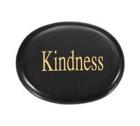 PATIKIL Natural Thumb Worry Stone, 1.7"x1.3" Oval Crystal Stone with Inspirational Words, Pocket Rock Anxiety Crystals for Women Stress Gifts Meditation, Black Obsidian(Kindness)