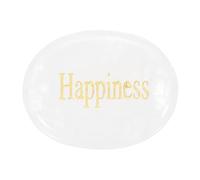 PATIKIL Natural Thumb Worry Stone, 1.7"x1.3" Oval Crystal Stone with Inspirational Words, Pocket Rock Anxiety Crystals for Women Stress Gifts Meditation, Clear Quartz(Happiness)