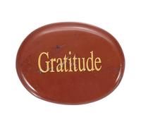 PATIKIL Natural Thumb Worry Stone, 1.7"x1.3" Oval Crystal Stone with Inspirational Words, Pocket Rock Anxiety Crystals for Women Stress Gifts Meditation, Red(Style 10)