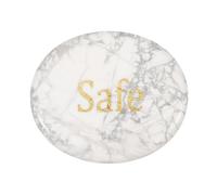 PATIKIL Natural Thumb Worry Stone, 1.8"x1.5" Oval Crystal Stone with Inspirational Words, Pocket Rock Anxiety Crystals for Women Stress Gifts Meditation, Marble White(Style 21)