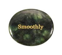 PATIKIL Natural Thumb Worry Stone, 1.8"x1.5" Oval Crystal Stone with Inspirational Words, Pocket Rock Anxiety Crystals for Women Stress Gifts Meditation, Dark Green(Style 27)