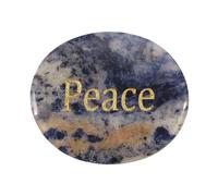 PATIKIL Natural Thumb Worry Stone, 1.8"x1.5" Oval Crystal Stone with Inspirational Words, Pocket Rock Anxiety Crystals for Women Stress Gifts Meditation, Indigo Blue(Style 20)