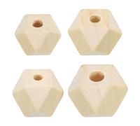 PATIKIL Natural Wood Hexagon Beads, 100 Pack Unfinished Wooden Craft Beads for DIY Craft Jewelry Making Home Decoration, Brown