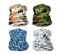 PATIKIL Neck Gaiter, 4 Pack Breathable Cooling Face Cover Scarf for Men and Women Sun Protection Face Neck Cover for Cycling Running, 4 Colors