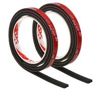 PATIKIL Neoprene Rubber Strips 10mm Wide x 4.3mm Thick x 1 Meter Long, 2Pcs Self Adhesive Solid Rubber Sheet for Shock Absorption Gasket DIY Crafts Sealing Weather Striping, Black