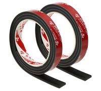 PATIKIL Neoprene Rubber Strips 15mm Wide x 4.3mm Thick x 1 Meter Long, 2Pcs Self Adhesive Solid Rubber Sheet for Shock Absorption Gasket DIY Crafts Sealing Weather Striping, Black