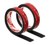 PATIKIL Neoprene Rubber Strips 20mm Wide x 3mm Thick x 1 Meter Long, 2Pcs Self Adhesive Solid Rubber Sheet for Shock Absorption Gasket DIY Crafts Sealing Weather Striping, Black