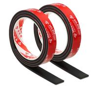 PATIKIL Neoprene Rubber Strips 20mm Wide x 4.3mm Thick x 1 Meter Long, 2Pcs Self Adhesive Solid Rubber Sheet for Shock Absorption Gasket DIY Crafts Sealing Weather Striping, Black