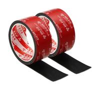 PATIKIL Neoprene Rubber Strips 40mm Wide x 2mm Thick x 1 Meter Long, 2Pcs Self Adhesive Solid Rubber Sheet for Shock Absorption Gasket DIY Crafts Sealing Weather Striping, Black