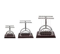 PATIKIL Newton's Cradle, 3 Size Desk Decor with 5 Mirror Balls & T-Shaped Base | Newton's Energy Pendulum Demonstrator for Stress Relieving, Physics Teaching | Gift for Office, Home