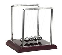 PATIKIL Newtons Cradle, Newton's Cradle Pendulum 5 Balance Balls Desk Toys Gravity Ball Cool Funny for Physics Toys Adults Science Men Office Desk Decor Home Gift, Red, L