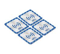PATIKIL NFC Stickers, 4 Pack NTAG215 Tag Sticker 504 Bytes Memory Fully Programmable Square NFC Tags for Phone, NFC-Enabled Devices, Blue