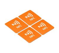 PATIKIL NFC Stickers, 4 Pack NTAG216 Tag Sticker 888 Bytes Memory Fully Programmable Square NFC Tags for Phone, NFC-Enabled Devices, Orange