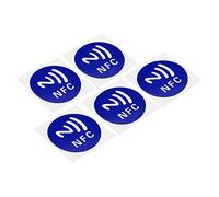 PATIKIL NFC Stickers, 5 Pack NTAG213 Tag Sticker 144 Bytes Memory Fully Programmable Blank Round 30mm/1.2" Dia NFC Tags for Phone, NFC-Enabled Device, Blue