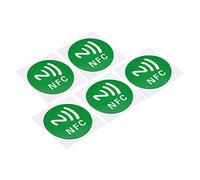 PATIKIL NFC Stickers, 5 Pack NTAG213 Tag Sticker 144 Bytes Memory Fully Programmable Blank Round 30mm/1.2" Dia NFC Tags for Phone, NFC-Enabled Device, Green
