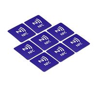 PATIKIL NFC Stickers, 8 Pack NTAG216 Tag Sticker 888 Bytes Memory Fully Programmable Square NFC Tags for Phone, NFC-Enabled Devices, Blue