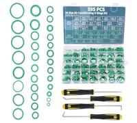 PATIKIL Nitrile Rubber O-Ring Assortment Kit, 595pcs 36 Size Seal Gasket Set with 4pcs Picks & Hooks for Automotive AC Compressor Professional Faucet Plumbing Pressure Washer Seal, Green