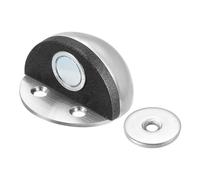 PATIKIL No Drilling Magnet Door Stop, 1 Pack Dome Shaped Floor Mount Door Stopper Self Adhesive Wall Protector Catch Door Holder for Home Office Bedroom Keep Door Open, Silver