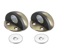 PATIKIL No Drilling Magnet Door Stop, 2 Pack Dome Shaped Floor Mount Door Stopper Self Adhesive Wall Protector Catch Door Holder for Home Office Bedroom Keep Door Open, Bronze
