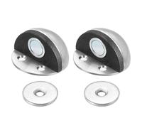 PATIKIL No Drilling Magnet Door Stop, 2 Pack Dome Shaped Floor Mount Door Stopper Self Adhesive Wall Protector Catch Door Holder for Home Office Bedroom Keep Door Open, Silver