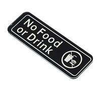 PATIKIL No Food or Drink Sign,6"x2" Door Wall Sign Sticker,Black | Acrylic,Self Adhesive for Office Business Warehouse Shop