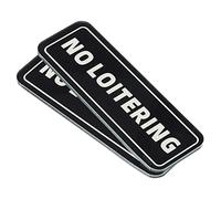 PATIKIL No Loitering Sign 2pc Acrylic 6"x2" Self Adhesive Door Sign Sticker | Black,Symbol for Office,Home,Business,Hotel,Warehouse