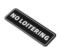 PATIKIL No Loitering Sign, Acrylic 9"x3" Self Adhesive Door Sign Sticker Symbol for Office Home Business Hotel Warehouse, Black