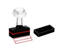 PATIKIL Not at This Address Stamp Self Inking, Red Ink Office Stamps Pre Inked Message Stamp Refillable Business Stamp, Black