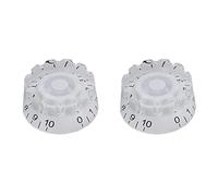 PATIKIL Notched Speed Knobs Speed Volume Tone Control Knobs 6mm/0.24" White for LP Style Electric Guitar Bass Musical Instrument Part Replacement Pack of 2