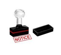 PATIKIL Notice Stamp Self Inking, Red Ink Office Stamps Pre Inked Message Stamp Refillable Business Stamp, Black