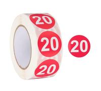 PATIKIL Number 20 Circle Stickers,1 Inch Round Color Coded Self-Adhesive Number Label 500 Labels/Roll for Home Organization Office Management, Dark Pink with White Text