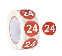PATIKIL Number 24 Circle Stickers,1 Inch Round Color Coded Self-Adhesive Number Label 500 Labels/Roll for Home Organization Office Management, Brown with White Text