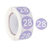 PATIKIL Number 28 Circle Stickers,1 Inch Round Color Coded Self-Adhesive Number Label 500 Labels/Roll for Home Organization Office Management, Lavender Purple with White Text