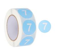 PATIKIL Number 7 Circle Stickers,1 Inch Round Color Coded Self-Adhesive Number Label 500 Labels/Roll for Home Organization Office Management, Sky Blue with White Text