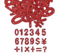 PATIKIL Number Foam Stickers, 72Pcs Numbers 0-9 EVA Self Adhesive Glitters Foam Shape Sticker Craft Supplies for Scrapbook Card DIY Making Home Decor, Red