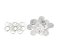PATIKIL Number Key Tag, 23mm Stainless Steel 1-20 Number ID Tags Keychain Hollowed Numbered Key Tags with Rings Identifiers Keys Label for Dormitory Keys House Lockers
