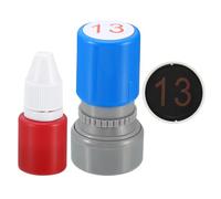 PATIKIL Number Stamps Self Inking, Numeral 13 Teacher Initial Stamp Ink Stamp for Class Notebook Scrapbooking DIY Craft Style 1, Red Ink
