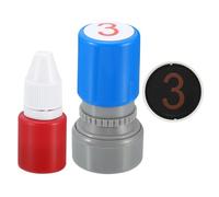 PATIKIL Number Stamps Self Inking, Numeral 3 Number Stamp Teacher Stamp Initial Stamp Ink Stamp for Class Notebook Scrapbooking DIY Craft Style 1, Red Ink