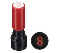 PATIKIL Number Stamps Self Inking, Numeral 8 7mm Red Plastic Round Number Stamp for Class Notebook Scrapbooking DIY Craft